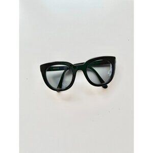 DEREK LAM Lore Black Acetate Plastic Full Frame Cat Eye Sunglasses